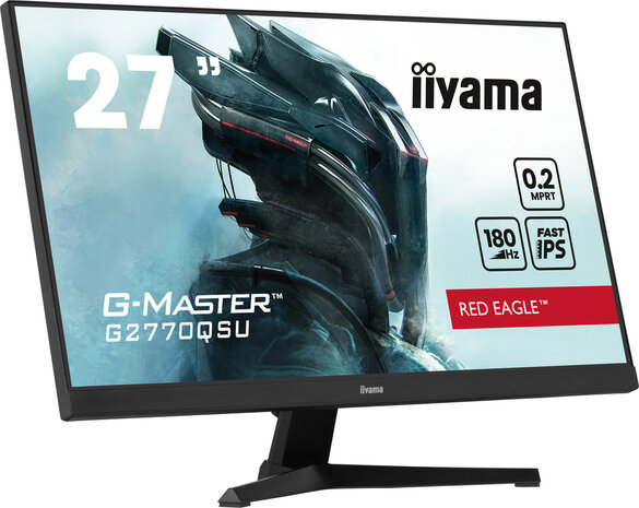 G-MASTER Red Eagle G2770QSU-B6 LED gaming 27&quot;, 2560 x 1440 WQHD, 180 Hz, Fast IPS, 1200:1, 0,2 ms, HDMI, DisplayPort, speakers, mat zwart