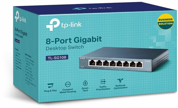 TL-SG108 Metal Gigabit Switch (8 poorten, 10/100/1000M)