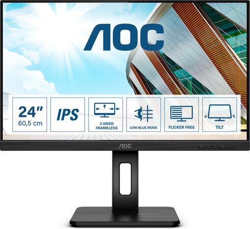 Q24P2Q LED 23,8&quot;, 2560 x 1440 1440p Quad HD, IPS, 1000:1, 4 ms, HDMI, VGA, DisplayPort, speakers, zwart