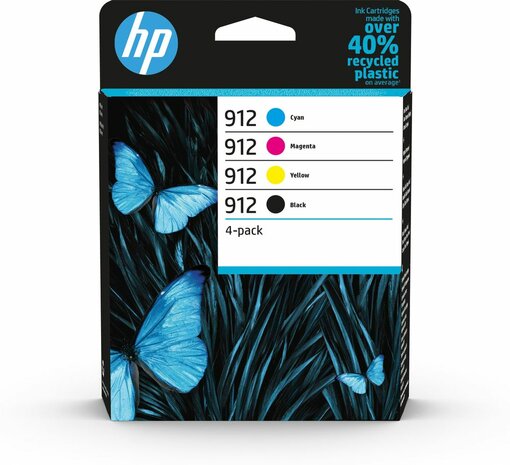 6ZC74AE inkjetcartridges 912 combopack (zwart, cyaan, magenta en geel)