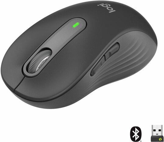 Signature M650 L Mouse (5 knoppen, Bluetooth + 2,4 GHz, grafiet, large)