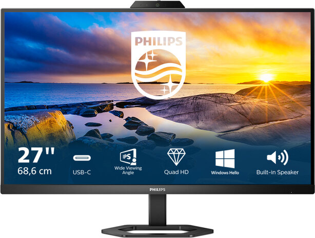 27E1N5600HE LED 27&quot;, 2560 x 1440 QHD, IPS, 1000:1, 1 ms, HDMI, DisplayPort, USB-C, speakers, zwart