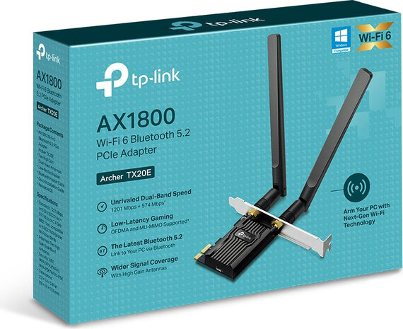 Archer TX20E V2 Network adapter (PCIe, 802.11ax, Bluetooth 5.2)