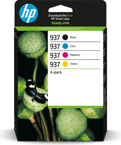 937 inkjetcartridges multipack (zwart, cyaan, magenta en geel, 3.850 afdrukken)