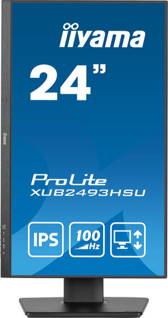 ProLite XUB2493HSU-B6 LED 24&quot;, 1920 x 1080 Full HD, 100 Hz, IPS, 1000:1, 1 ms, HDMI, DisplayPort, speakers, mat zwart