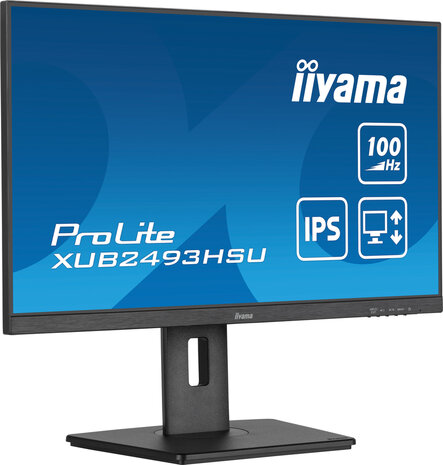 ProLite XUB2493HSU-B6 LED 24&quot;, 1920 x 1080 Full HD, 100 Hz, IPS, 1000:1, 1 ms, HDMI, DisplayPort, speakers, mat zwart