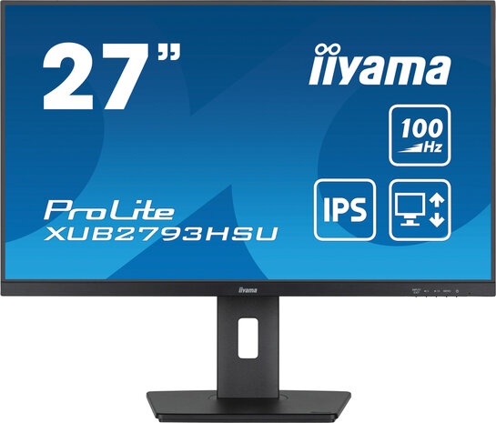 ProLite XUB2793HSU-B6 LED 27&quot;, 1920 x 1080 Full HD, 100 Hz, IPS, 1000:1, 1 ms, HDMI, DisplayPort, speakers, mat zwart