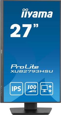 ProLite XUB2793HSU-B6 LED 27&quot;, 1920 x 1080 Full HD, 100 Hz, IPS, 1000:1, 1 ms, HDMI, DisplayPort, speakers, mat zwart