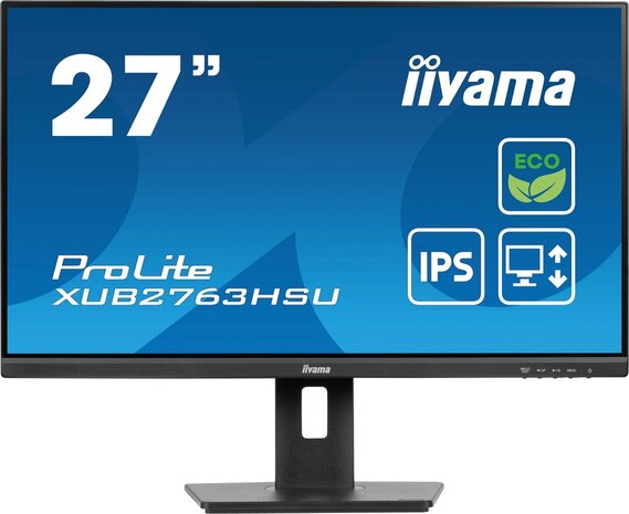 ProLite XUB2763HSU-B1 LED 27&quot;, 1920 x 1080 Full HD, 100 Hz, IPS, 3 ms, HDMI, DisplayPort, speakers, mat zwart