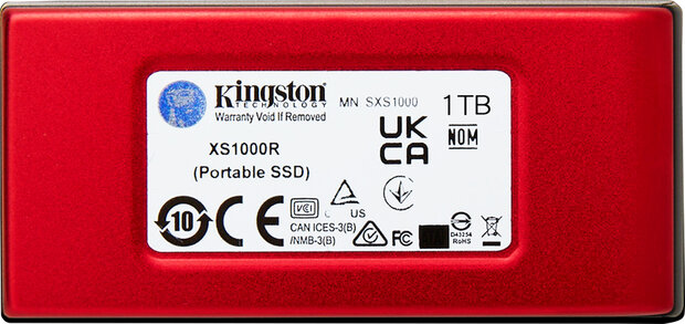 1000 GB XS1000 SSD (USB 3.2 Gen 2, USB-C connector, rood)