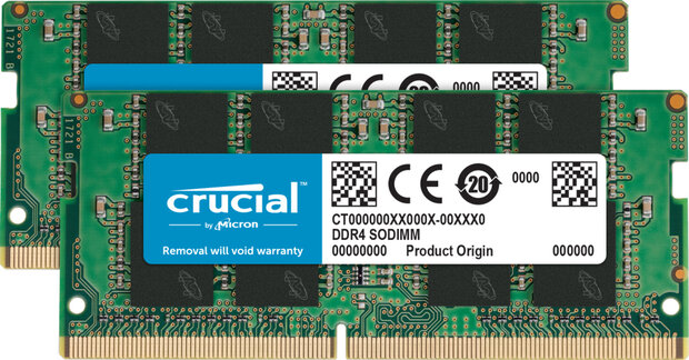 CT2K16G4SFRA32A DDR4 32 GB, SO-DIMM 260-pin, 3200 MHz, PC4-25600, CL22 (2 x 16 GB)